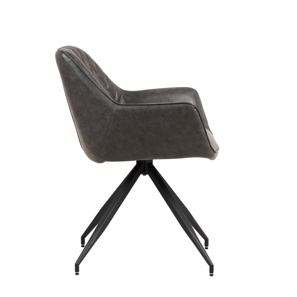 Dining Chair Gabi FavoFurn Anthracite LxBxH 73x65x50 Artificial leather Nnb