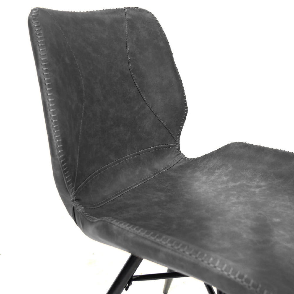 Dining Chair Barron FavoFurn Anthracite LxBxH 72x68x50 Artificial leather Nnb