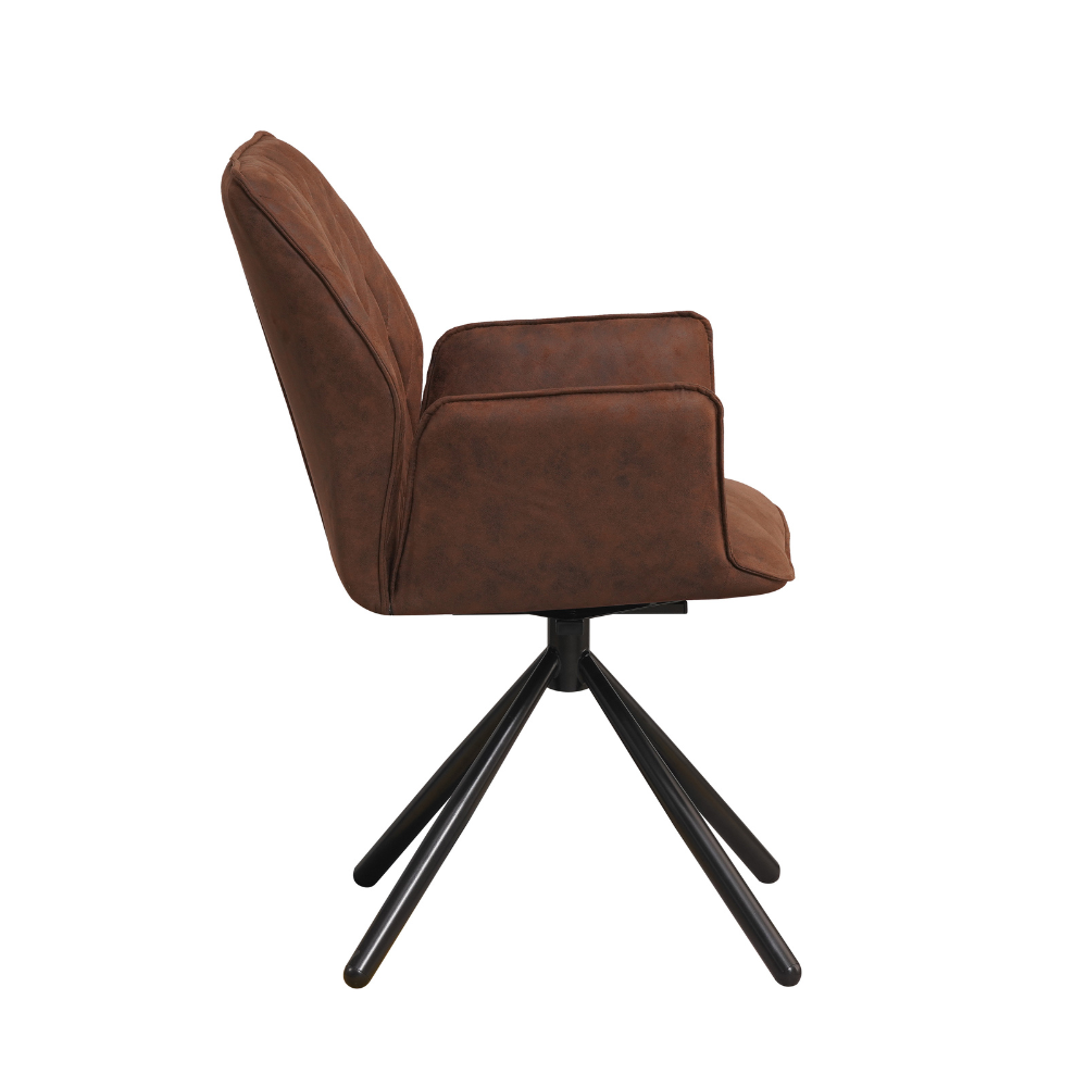 Dining Chair Donny FavoFurn Brown LxBxH 71x64x56 Fabric Nnb