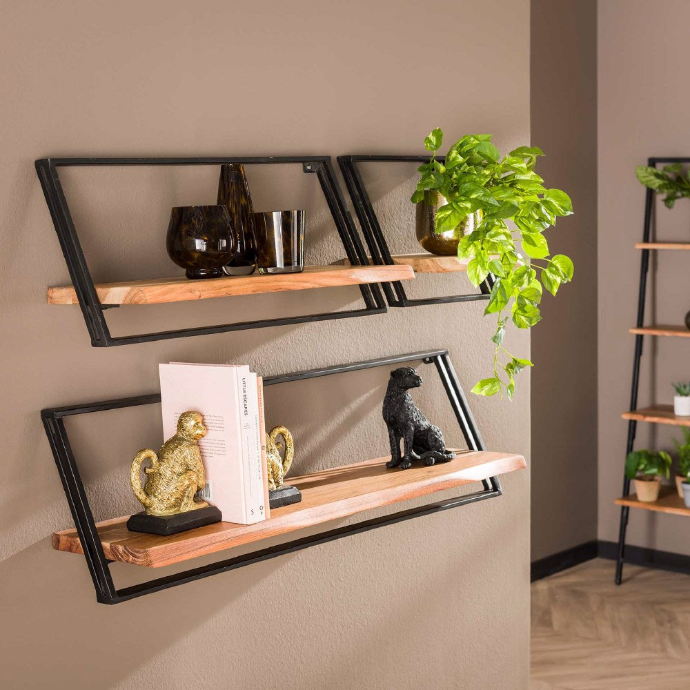 Wall Shelf Elba HomeHaven Brown LxBxH 104x30x25 Acacia wood Nnb