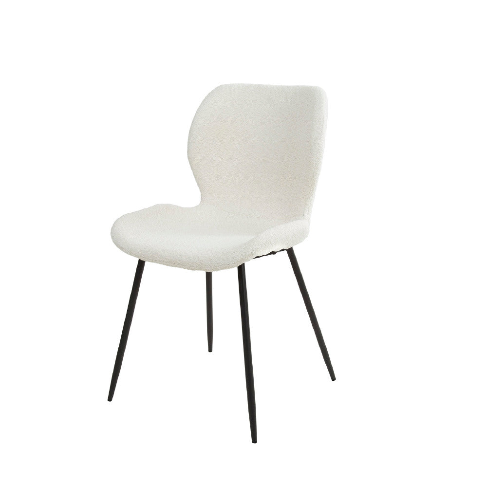 Dining Chair Ingo HomeHaven White LxBxH 90x60x50 Boucle Nnb