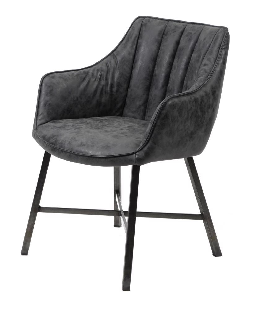 Dining Chair Luigi HomeHaven Black LxBxH 64x61x58 Artificial leather Nnb