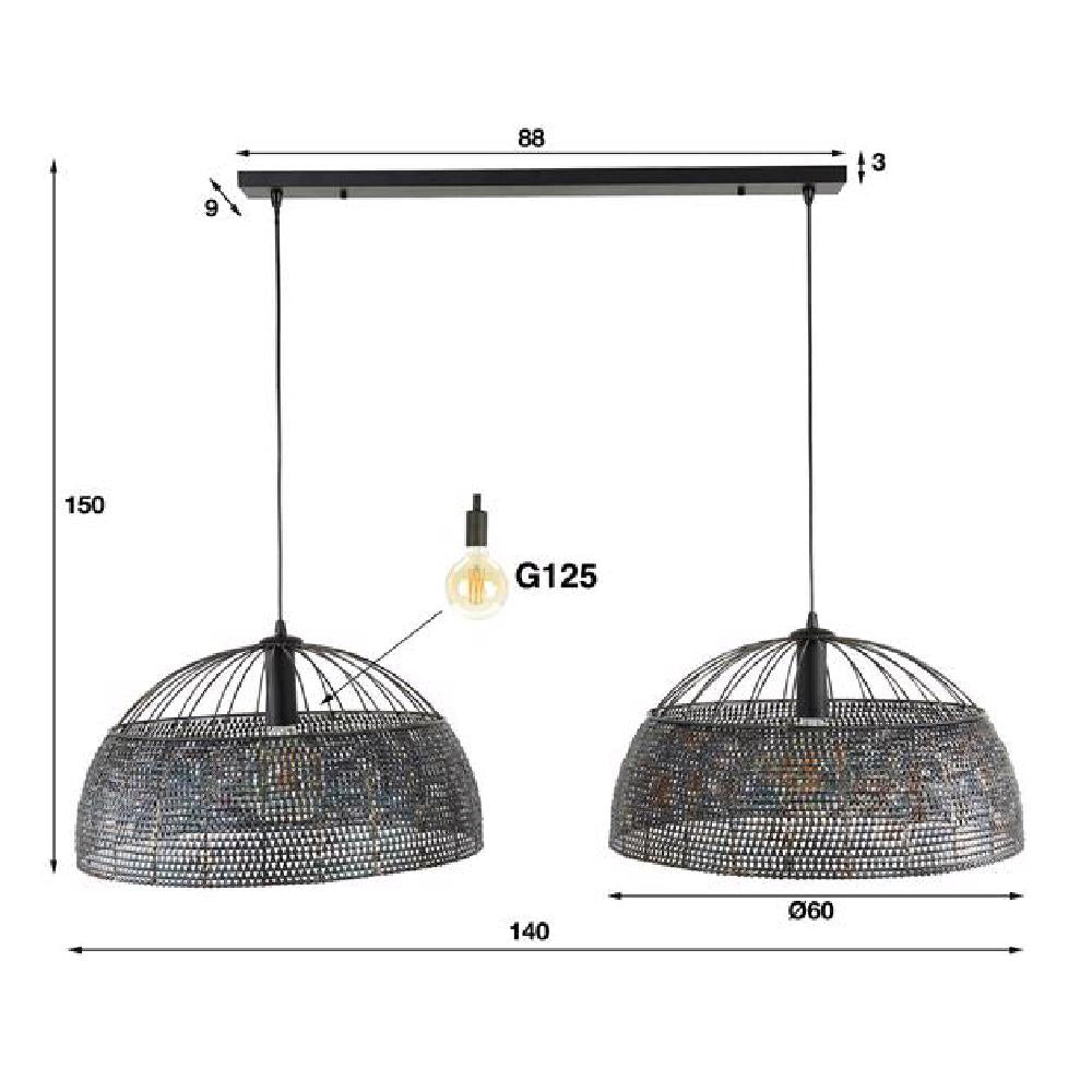 Pendant Light Lennox HomeHaven Black LxBxH 63x63x43 Metal Nnb