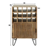 Wine Cabinet Barton HomeHaven Brown LxBxH 92x58x40 Mango wood Nnb