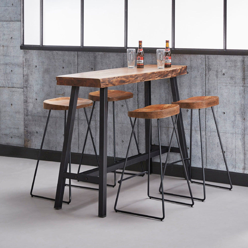 Bar Stool Malcolm HomeHaven Brown LxBxH 88x46x46 Acacia wood Nnb