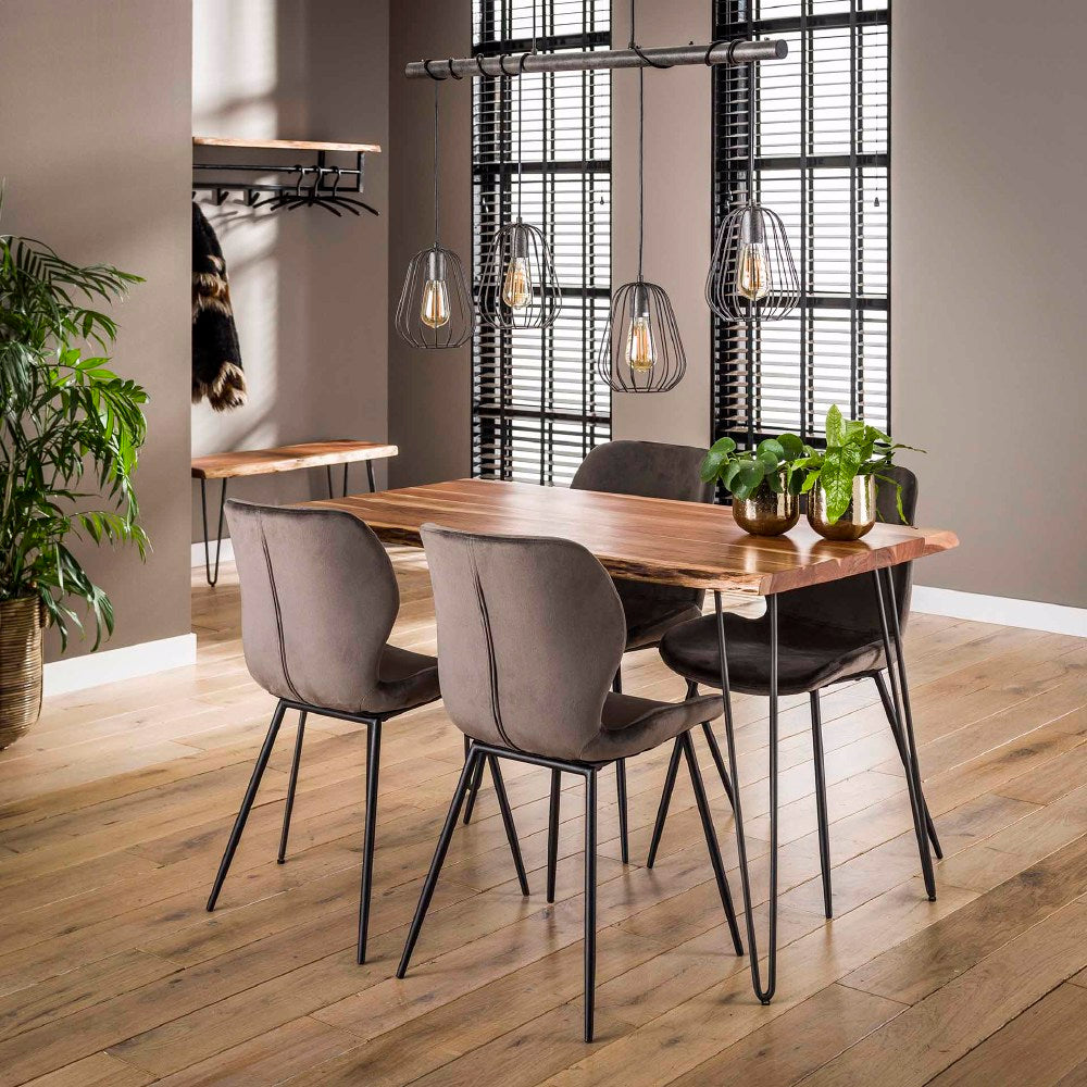 Dining Chair Ingo HomeHaven Anthracite LxBxH 90x59x49 Fabric Nnb