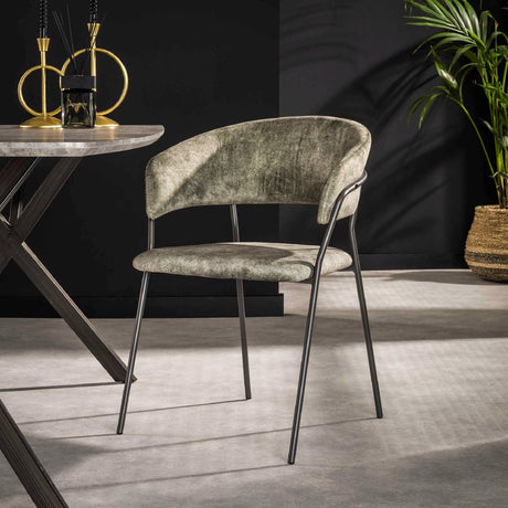 Dining Chair Augustine HomeHaven Green LxBxH 75x66x61 Fabric Nnb